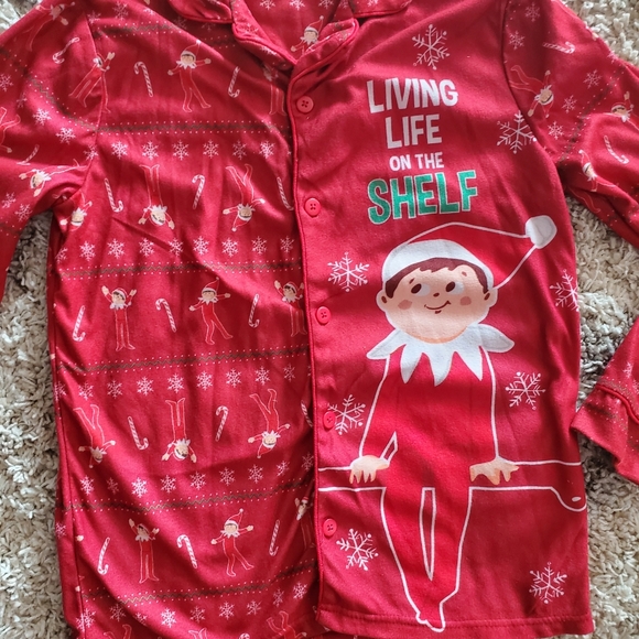 Elf on the shelf button up pajama top - Picture 2 of 2